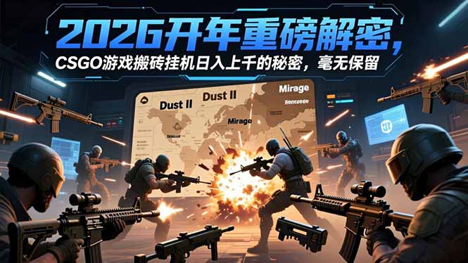 2026开年重磅解密，CSGO游戏搬砖挂机日入上千的秘密，毫无保留-易网赚