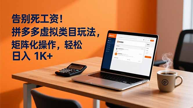 告别死工资！拼多多虚拟类目玩法，矩阵化操作，轻松日入 1K+-易网赚