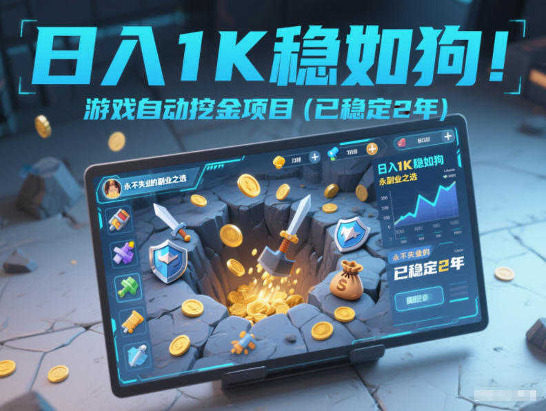日入1K稳如狗！游戏自动挖金项目(已稳定2年)，永不失业的副业之选【揭秘】-易网赚