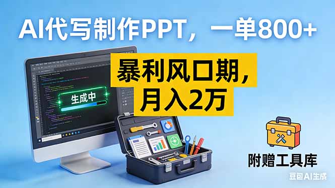 AI代写制作PPT，一单800+， 暴利风口期，月入2万【附工具】-易网赚