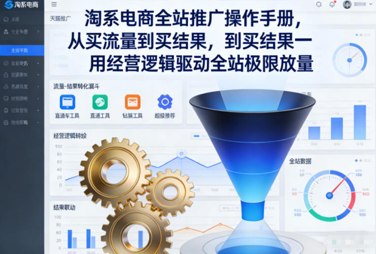 淘系电商全站推广操作手册，从买流量到买结果一用经营逻辑驱动全站极限放量-易网赚