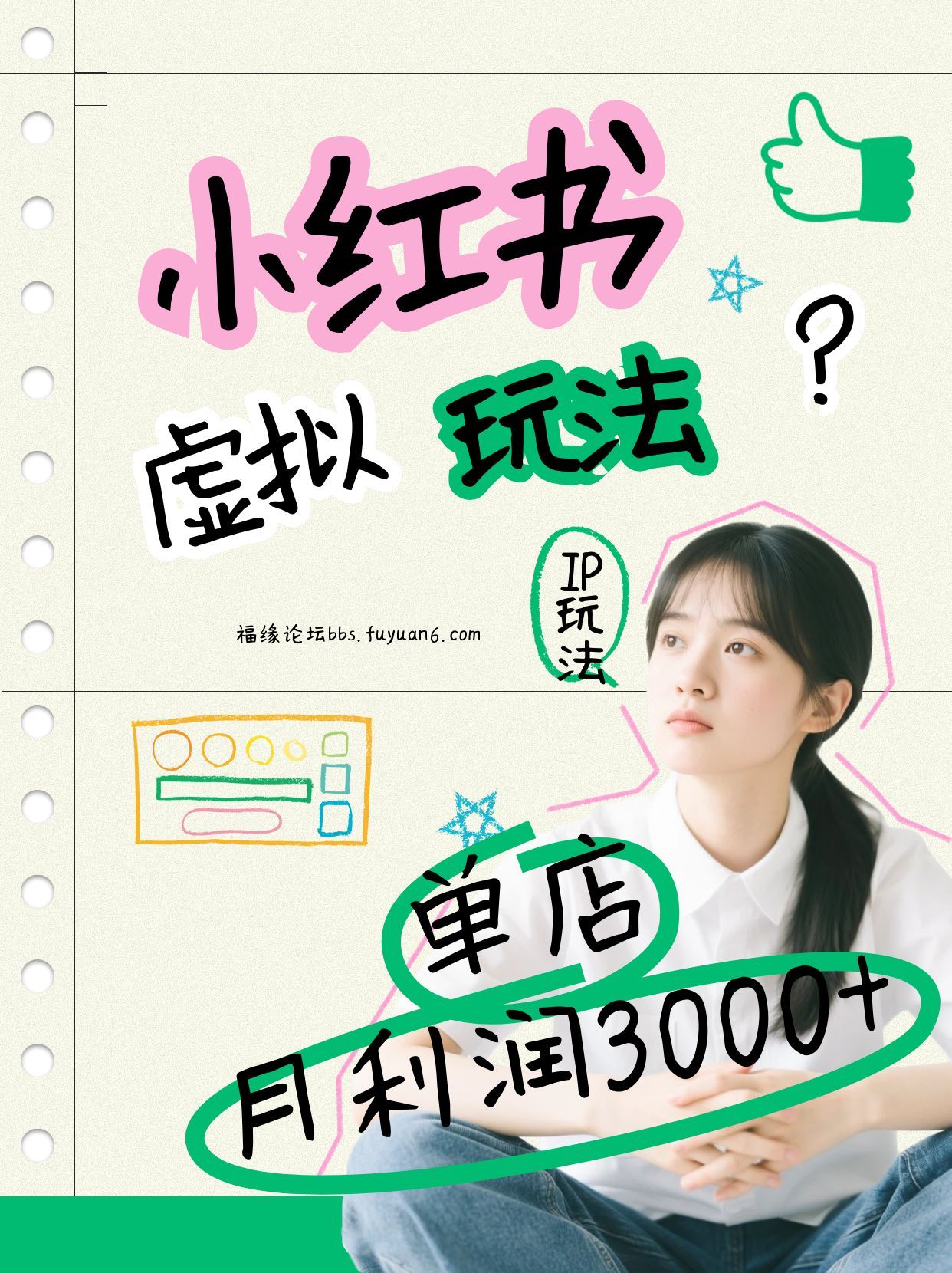 小红书虚拟玩法(铺货流和单品玩法)，单店月利润3000+，IP打法+原创商品(0违规)-易网赚