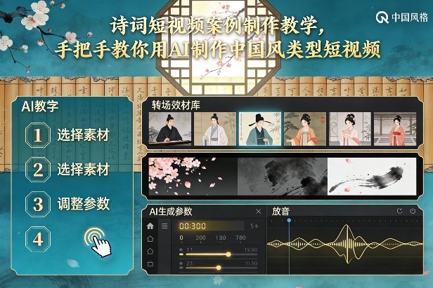 古诗词短视频案例制作教学，手把手教你用AI制作中国风类型短视频-易网赚