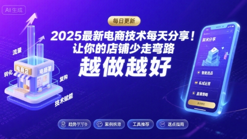 2025最新电商技术每天分享，让你的店铺少走弯路，越做越好(更新26年01月)-易网赚