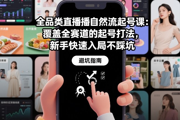 全品类直播自然流起号课：覆盖全赛道的起号打法，新手快速入局不踩坑-易网赚