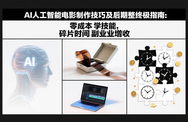 AI人工智能电影制作技巧及后期完整终极指南：零成本学技能，碎片时间副业增收-易网赚