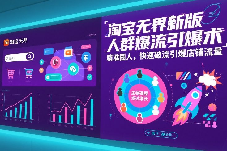淘宝无界新版人群爆流引爆术，精准圈人，快速破流引爆店铺流量-易网赚