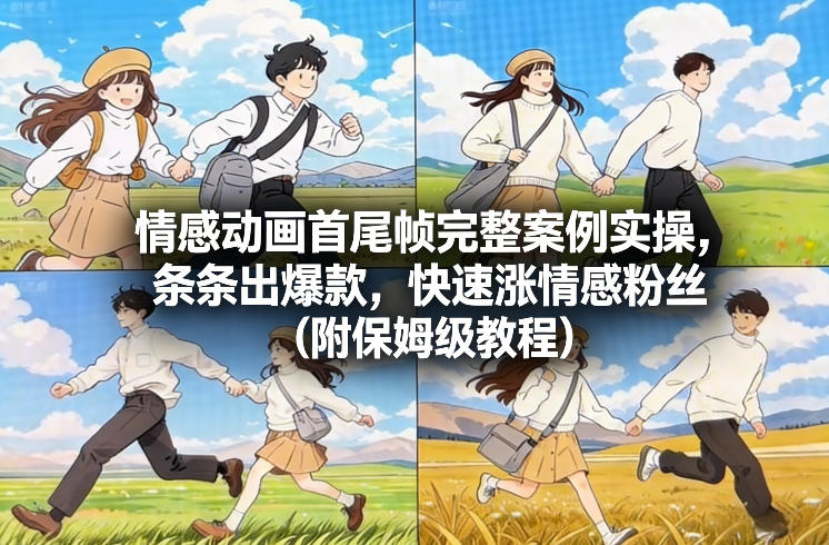 情感动画首尾帧完整案例实操，条条出爆款，快速涨情感粉丝(附保姆级教程)-易网赚