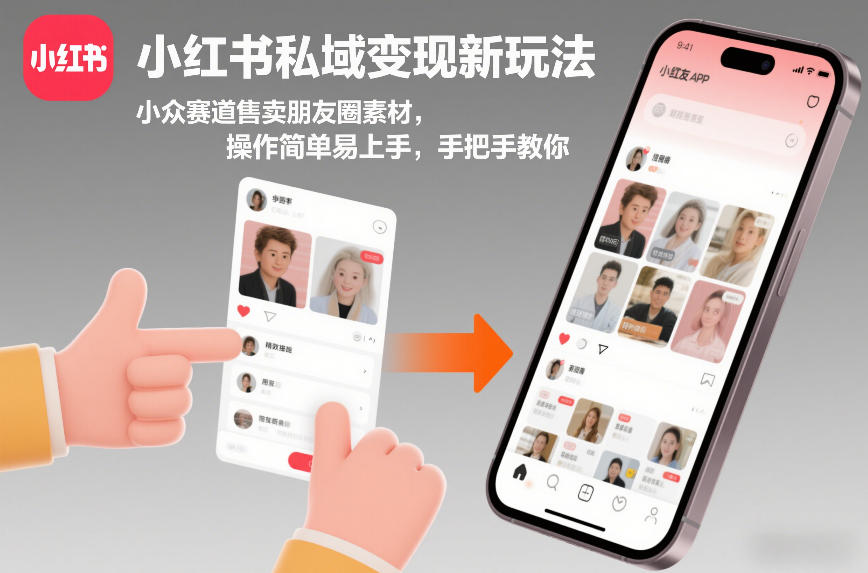 小红书私域变现新玩法，小众赛道售卖朋友圈素材，操作简单易上手，手把手教你-易网赚