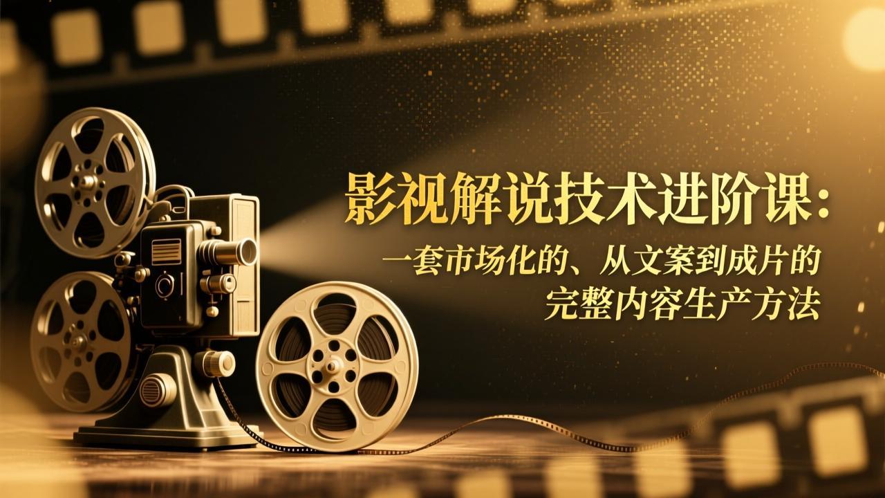 影视解说技术进阶课：一套市场化的、从文案到成片的完整内容生产方法-易网赚