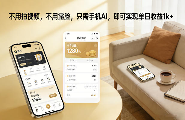 不用拍视频，不用露脸，只需手机AI，即可实现单日收益1k+【揭秘】-易网赚